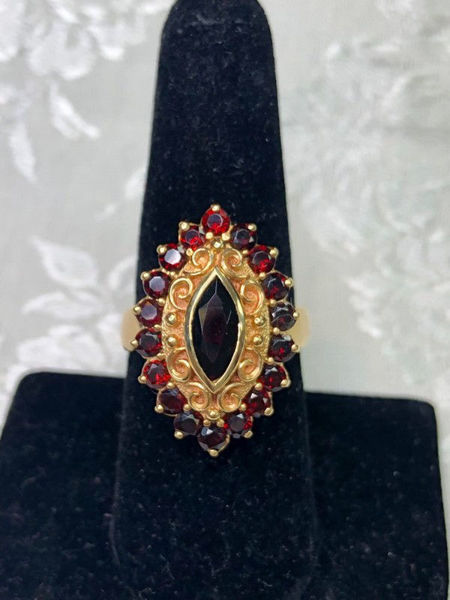 Art Deco Garnet Navette Ring