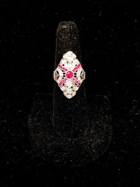 Art Deco Ruby and Diamond Ring