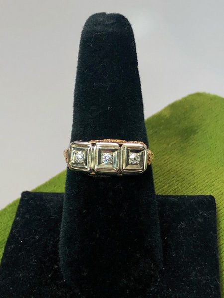 Art Deco Three Stone Ring