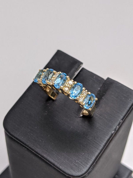 Blue Topaz and Diamond Ring