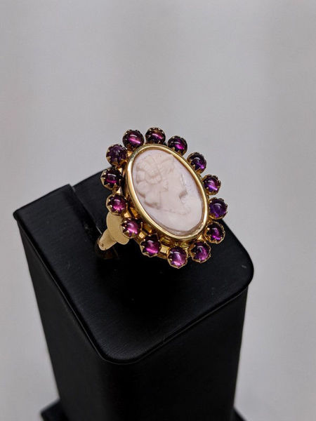 Cameo and Amethyst Ring