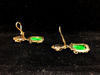 Carved Jade Clip on Dangle Earrings