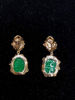 Carved Jade Clip on Dangle Earrings