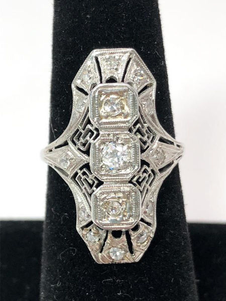 Three Stone Art Deco Ring