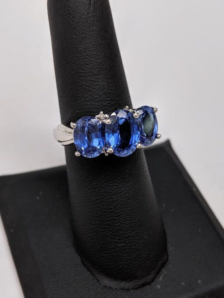 Three Stone Iolite Ring