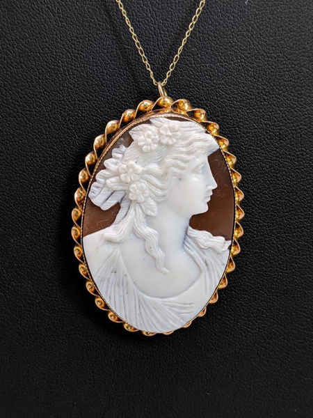 Picture of Gold and Cameo Necklace / Brooch / Pendant