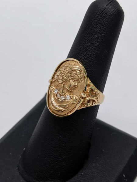 Picture of Gold and Diamond Cameo Ring