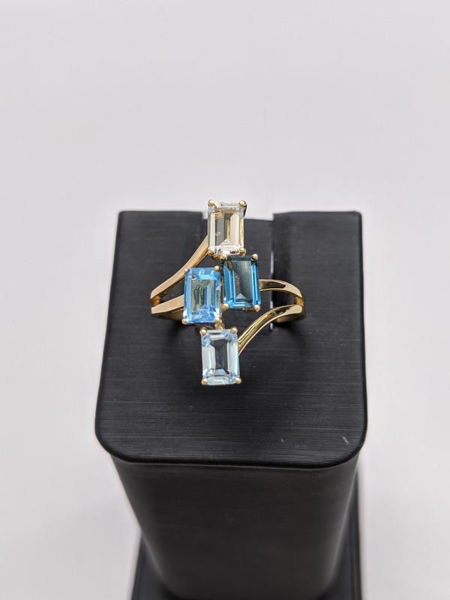 Gradient Blue Topaz Ring