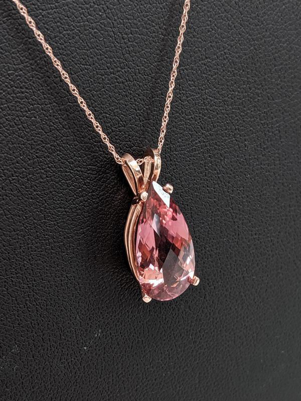 Kay Pink Lab-Created Opal, Pink & White Lab-Created Sapphire Necklace 10K  Rose Gold 18