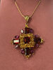 Retro multi-gem pendant