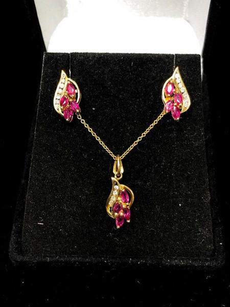 Ruby and Diamond Necklace/Earring Set