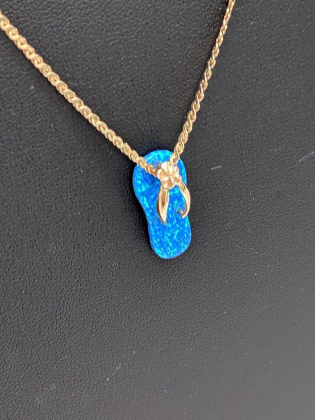 Opal and Gold Flip Flop Necklace