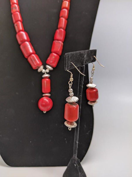 Picture of Navajo Red Coral Jewelry Set