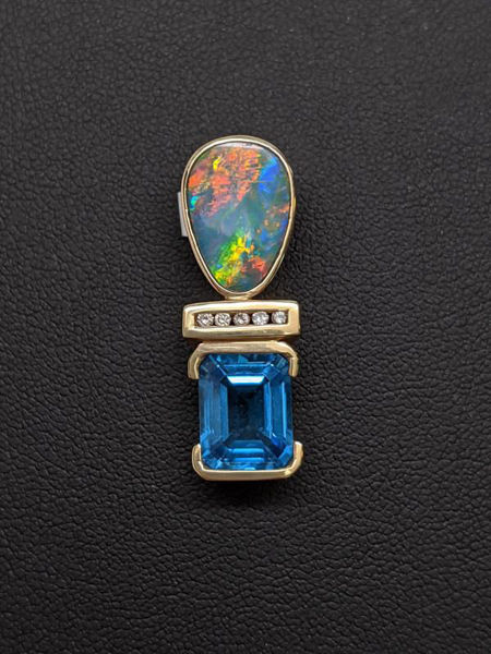 Picture of Opal and Blue Topaz Pendant