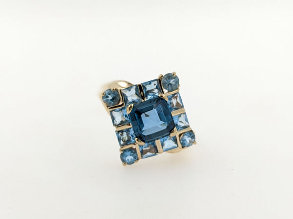 Picture of London Blue Topaz and Blue topaz 10kt Gold ring